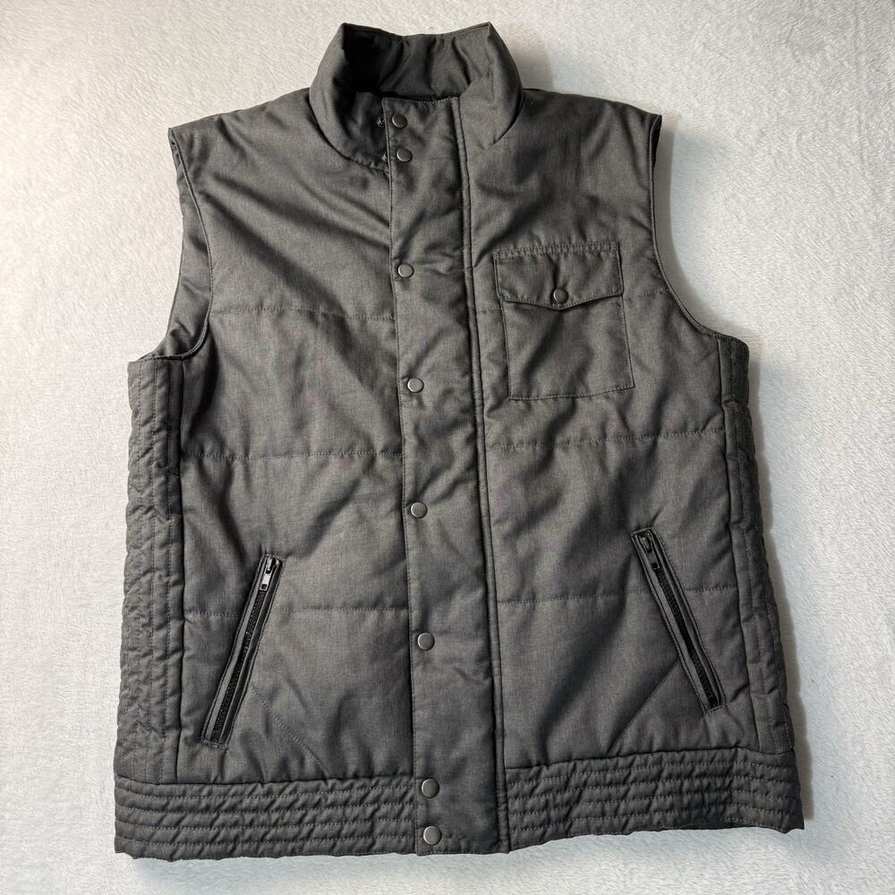 Mens Y2K Tony Hawk Large Grey Vest Jacket Sleeveless Puffer